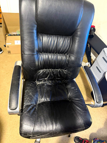 Black leather office - black, office/desk
