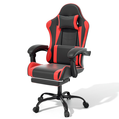 Red ergonomic gaming chair - red,