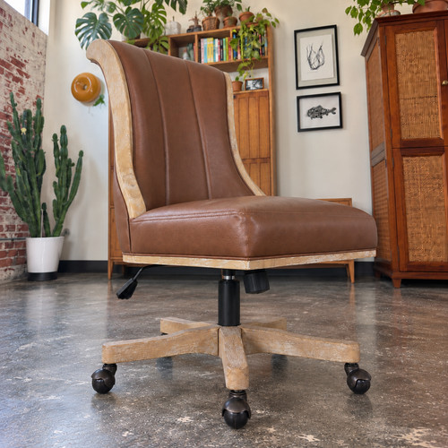 Rustic faux leather office - rustic,