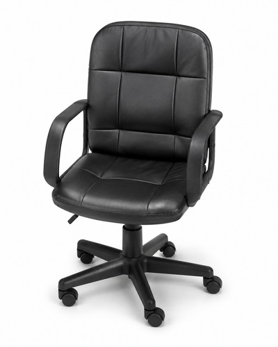 Black faux leather executive - black,