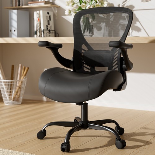 Ergonomic black office chair - office,