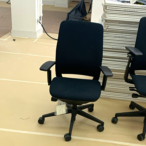 Black fabric office desk - fabric, task